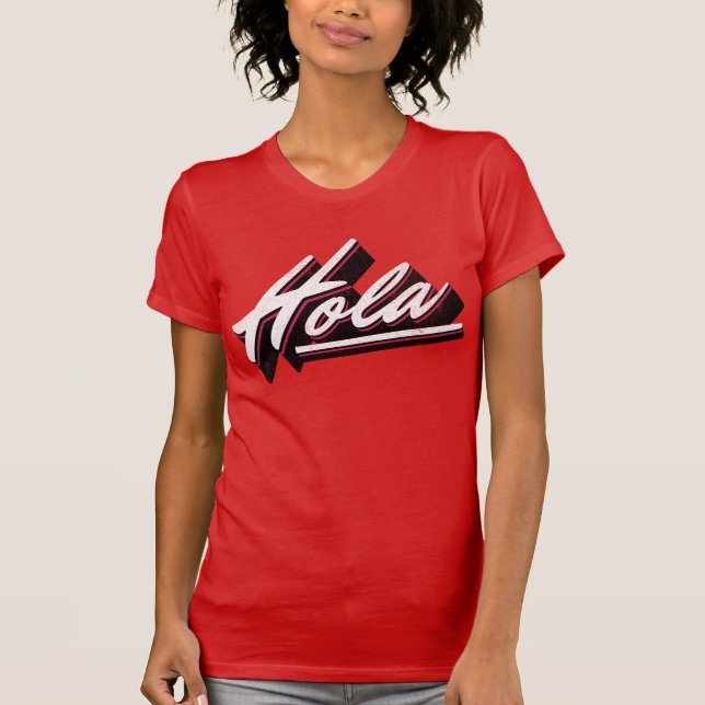 Camiseta Diseño de texto Hola (Anverso)
