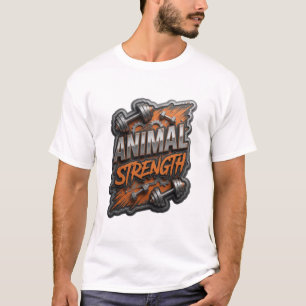 Camiseta Diseño de texto icónico en plata FUERZA ANIMAL
