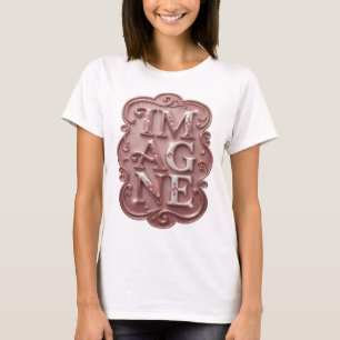 Camiseta Diseño de texto IMAGINA Snappy Rosa