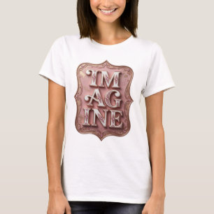 Camiseta Diseño de texto ingenioso IM AG INE Rosa