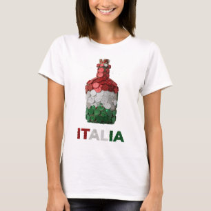 Camiseta Diseño de texto ITALIA de plata crujiente