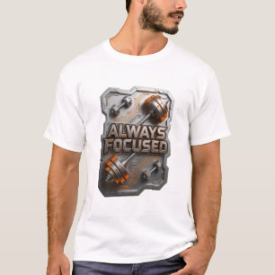 Camiseta Diseño de texto limpio en plata SIEMPRE ENFOCADO