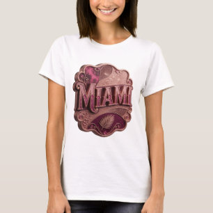 Camiseta Diseño de texto MIAMI de rosa dinámico