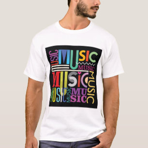 Camiseta Diseño de texto musical