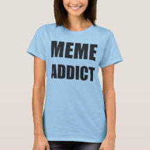 Diseño de texto negro "Meme Addict"