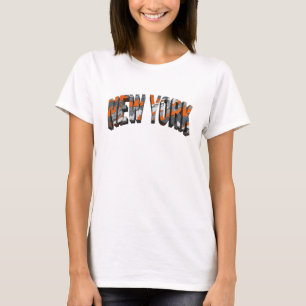 Camiseta Diseño de texto NUEVA YORK en naranja limpio