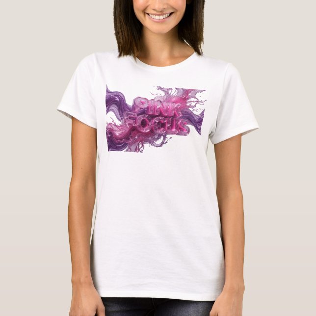 Camiseta Diseño de texto PINK FOCUS Rosa Ingenioso (Anverso)