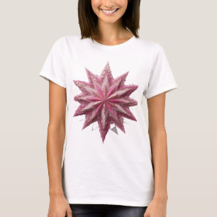 Camiseta Diseño de texto PINK STAR de plata llamativa