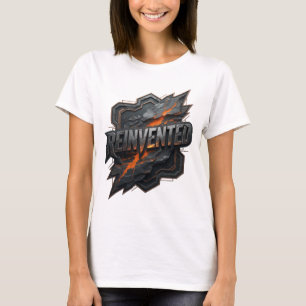 Camiseta Diseño de texto REINVENTADO Gris Crujiente