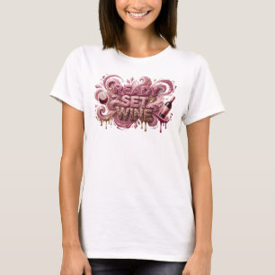 Camiseta Diseño de texto ROJO LISTO PARA EL VINO de color r