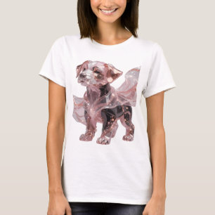 Camiseta Diseño de texto ROSE GOLD PERRO de plata limpia