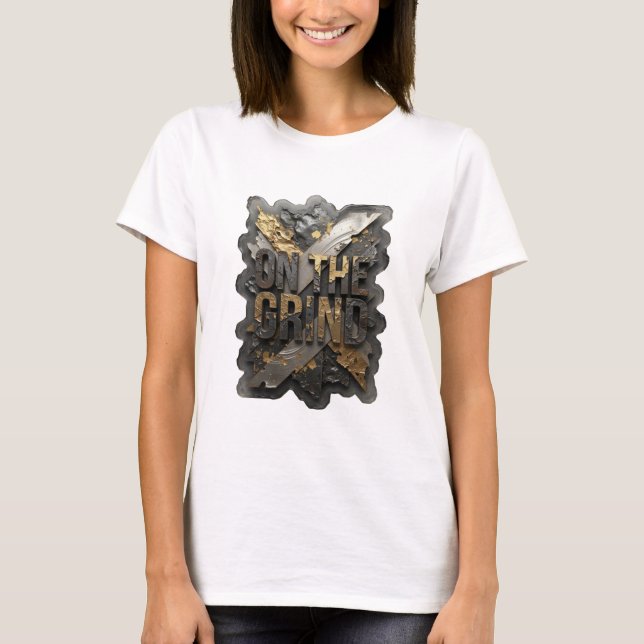 Camiseta Diseño de texto Sharp Silver ON THE GRIND (Anverso)
