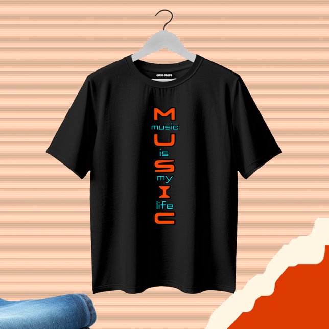 Camiseta Diseño de texto sobre música (Subido por el creador)