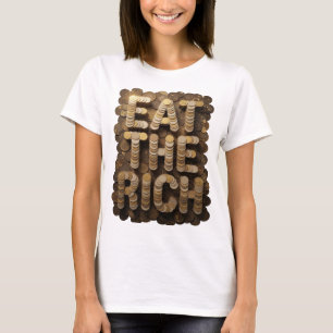 Camiseta Diseño de texto Statement Gold COME A LOS RICOS
