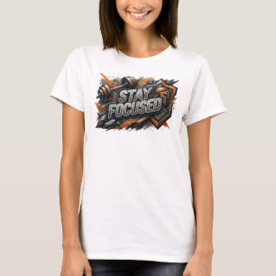 Camiseta Diseño de texto STAY FOCUSED en rosa intenso