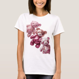 Camiseta Diseño de texto TRES OSITOS DE PELUCHE ROSA de pla