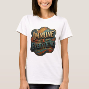 Camiseta Diseño de texto Vibrante Oro INMUNE A TODO