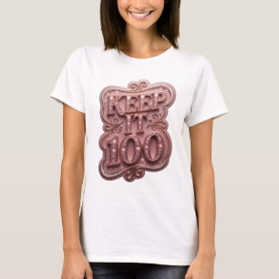 Camiseta Diseño de texto Vibrante Rosa KEEP IT 100
