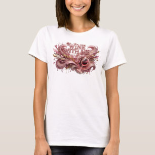 Camiseta Diseño de texto VINO CONMIGO Rosa Atractivo