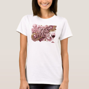 Camiseta Diseño de texto VINO SI en rojo