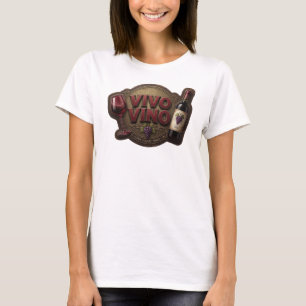 Camiseta Diseño de texto VIVO VINO rosa intenso