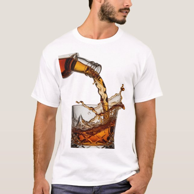 Camiseta Diseño de texto WHISKY SPLASH plateado de moda (Anverso)