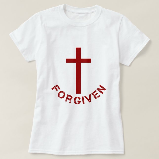 Camiseta Diseño de texto y la Cruz Roja cristiana (Diseño del anverso)
