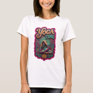 Camiseta Diseño de texto YOGA TIME en oro trendy