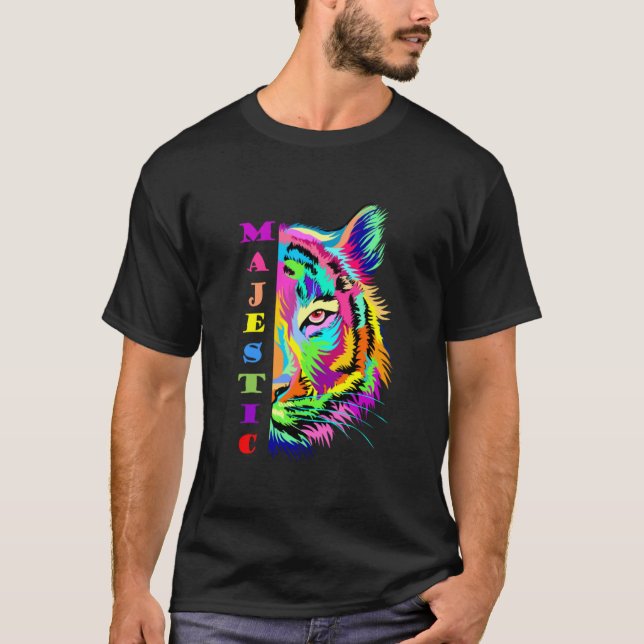 Camiseta Diseño de tigre de varios colores (Anverso)
