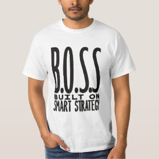 Camiseta Diseño de tipografía Boss Built On Smart Strategy