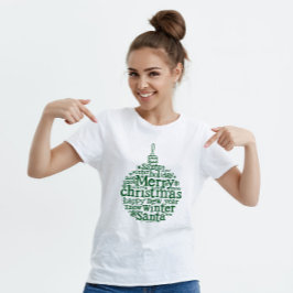 Camiseta Diseño de tipografía de Ball de Árbol de Navidad d