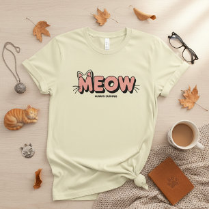 Camiseta Diseño de tipografía de bigotes – Gato minimalista