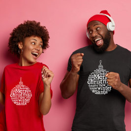Camiseta Diseño de tipografía de bola de árbol de Navidad a