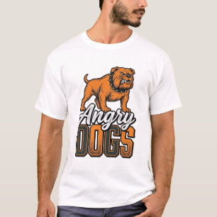 Camiseta Diseño de tipografía de bulldog vintage Angry Dogs