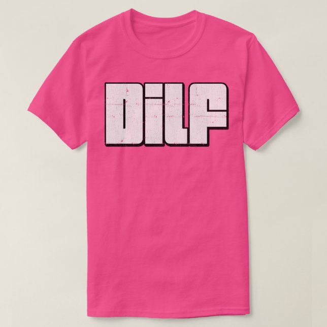 Camiseta Diseño de tipografía de estilo retro DILF (Diseño del anverso)