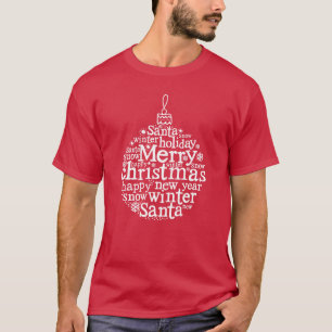 Camiseta Diseño de tipografía de Merry Christmas Tree Ball 