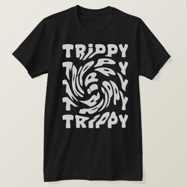 Camiseta Diseño de tipografía espiral trippy (Anverso del diseño)