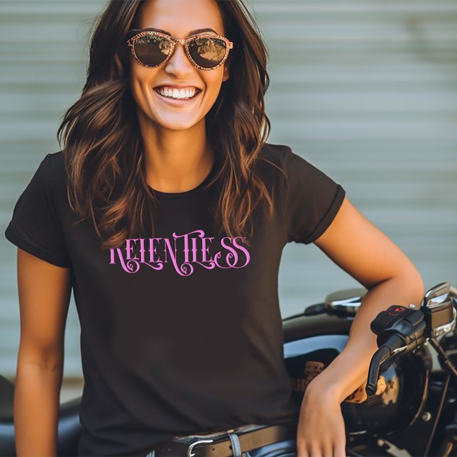 Camiseta Diseño de tipografía implacable rosa (Subido por el creador)