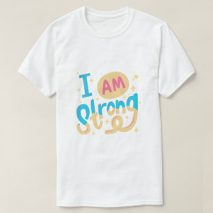 Camiseta Diseño de tipografía motivacional soy fuerte