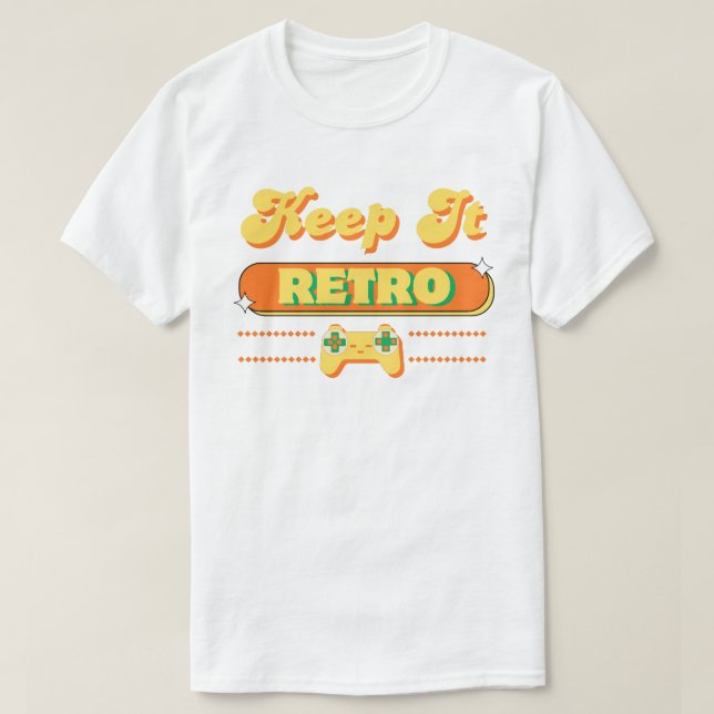 Camiseta Diseño de tipografía retro Keep It Gaming (Diseño del anverso)