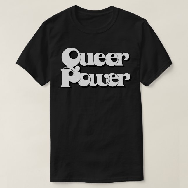 Camiseta Diseño de tipografía retro original de Queer Power (Diseño del anverso)