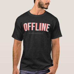 Camiseta Diseño de tipografía tecnológica fuera de línea