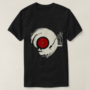 Camiseta Diseño de Tocadiscos de Vinilo Retro