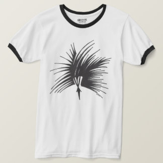 Camiseta Diseño de tocado negro blanco abstracto arte triba