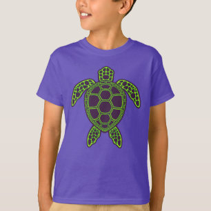 Camiseta Diseño de Tortuga Marina con Lava Neon Verde