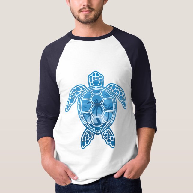 Camiseta Diseño de tortuga tropical en el mar de las islas  (Anverso)