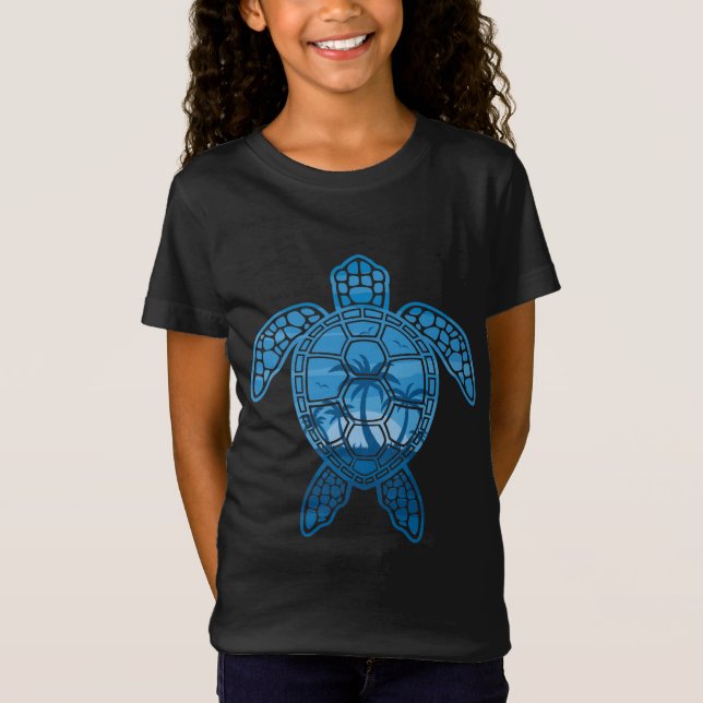 Camiseta Diseño de tortuga tropical en el mar de las islas  (Anverso)