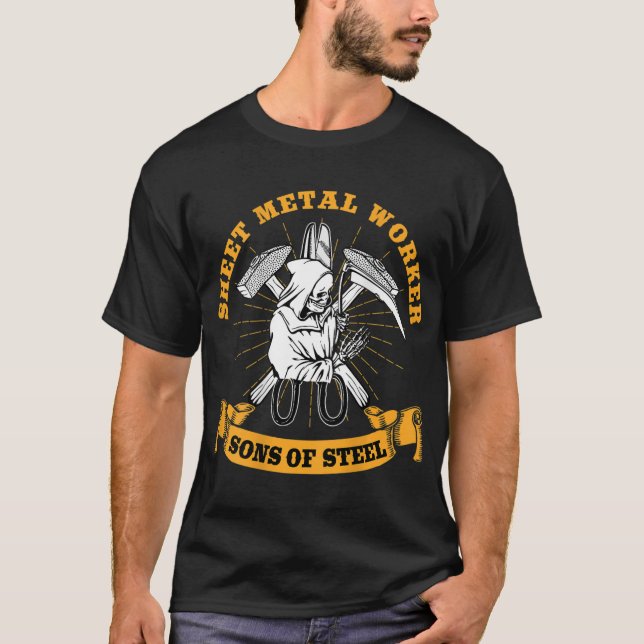 Camiseta Diseño de Trabajador Metalizado de hoja en la part (Anverso)