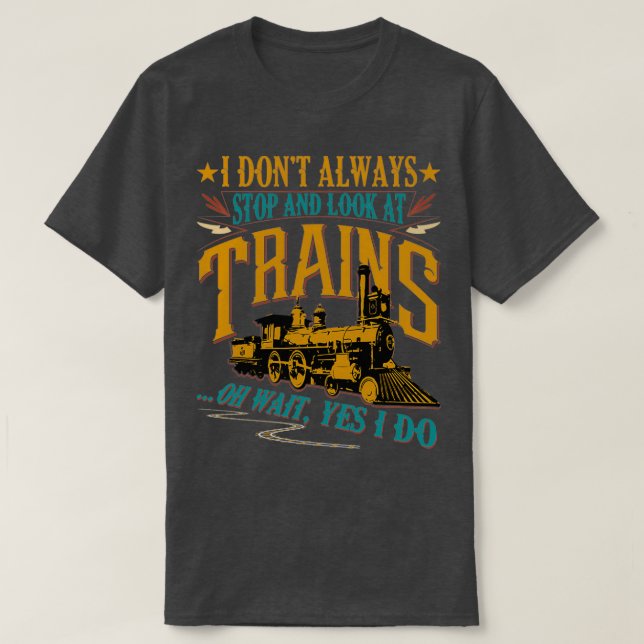 Camiseta diseño de trenes divertidos locomotor gráfico (Diseño del anverso)