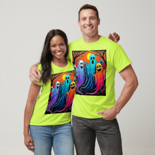 Camiseta Diseño de tres fantasmas fantasmales de Halloween